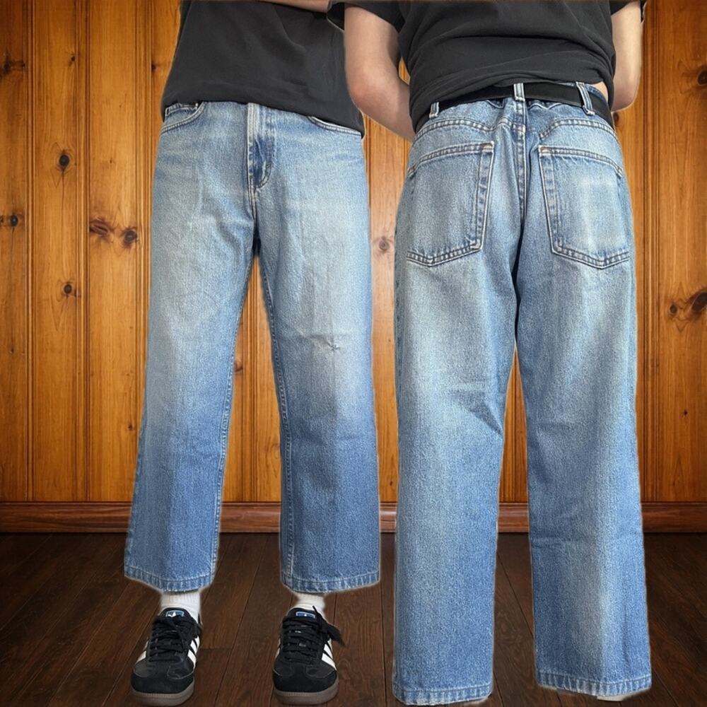 Levi's 34x25 Y2K Cropped Jeans Light Wash Wide Leg